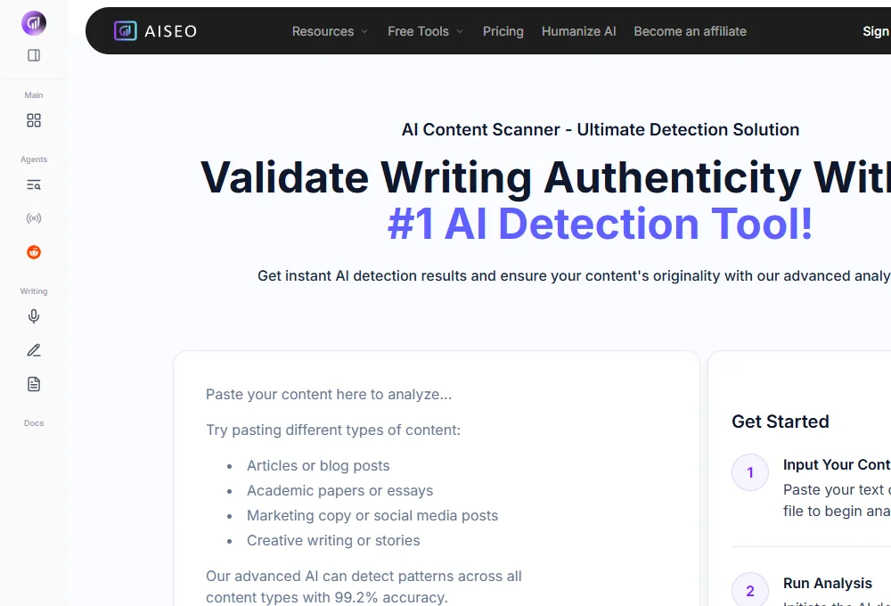 AISEO AI Content Detector 截图