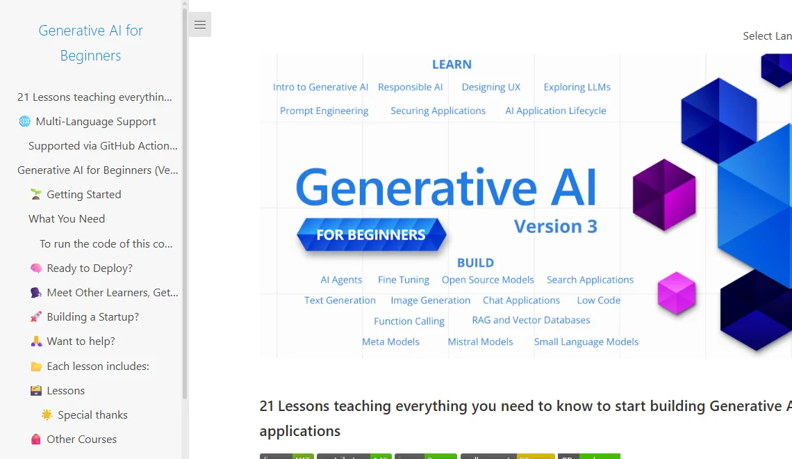 Generative AI for Beginners 截图